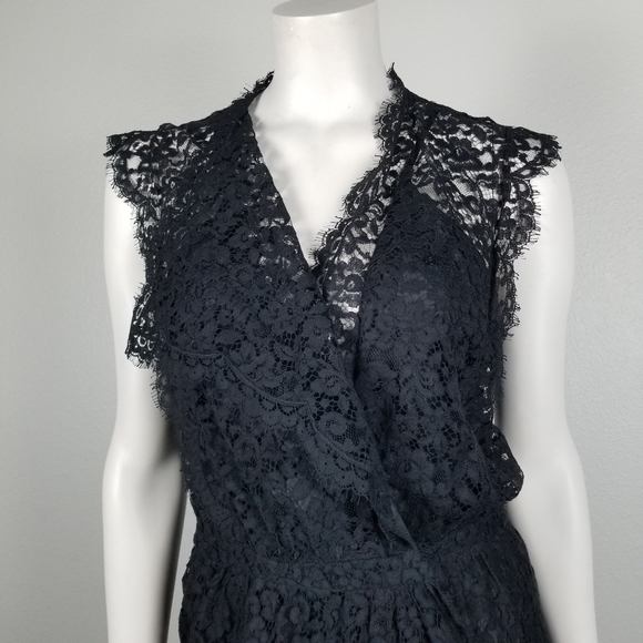 Balenciaga 2009 Black Lace Knee Length Dress Size 38 - Picture 4 of 12